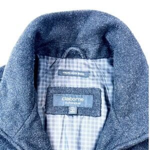 Claiborne Outerwear Italian Wool Blend Gray Full Zip Jacket Coat, Sz XXL